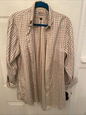 Men's Classic White Checked Button-Up Shirt Onward Reserve